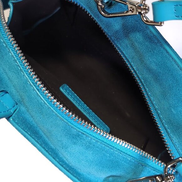 Brandon Blackwood Turquoise Blue Suede Arlen Bag - Picture 7 of 11